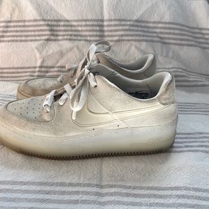 Nike Beige Air Force 1 Sage Sneaker Suede